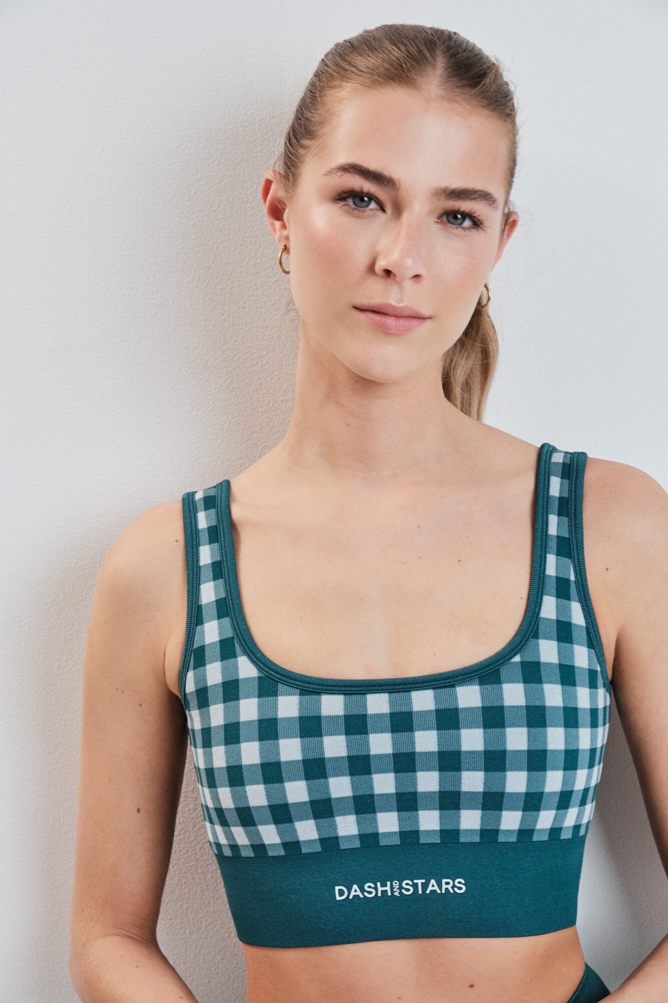 Dash and Stars Soutien desportivo SEAMLESS COMFORT estampado vichy azul azul