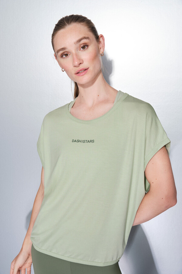 Dash and Stars Camiseta tejido extra suave verde verde