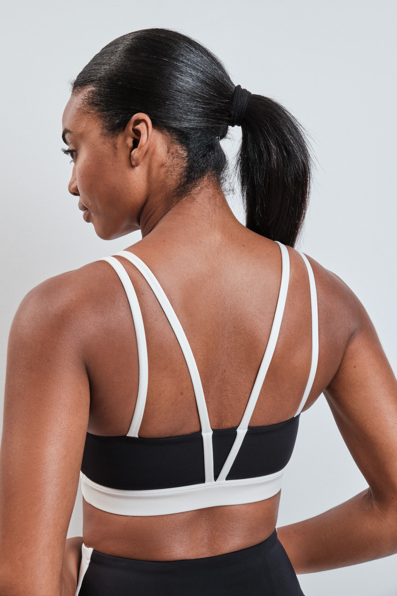 Dash and Stars Soutien desportivo 4D Stretch contraste preto preto