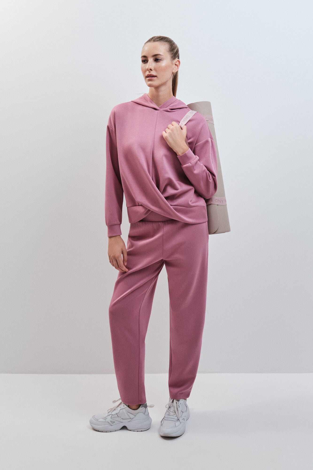 Dash and Stars Sweatshirt com capuz soft touch rosa rosa