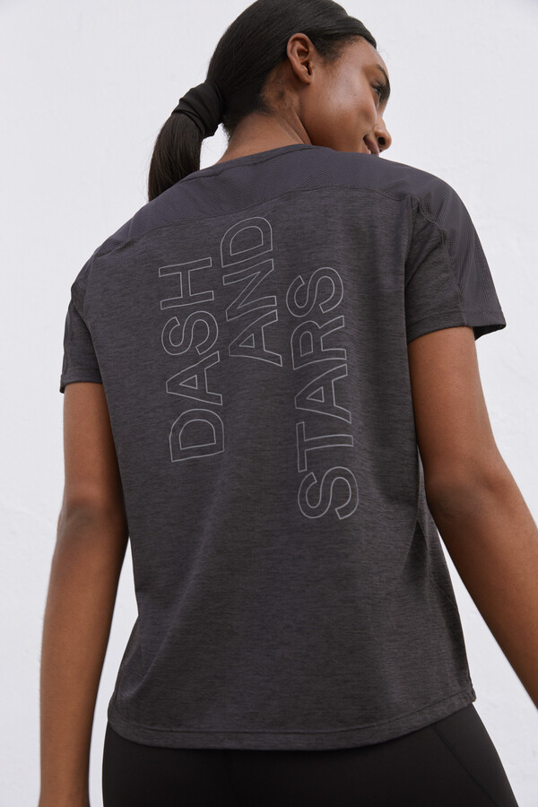 Dash and Stars Camiseta negra ultraligera  negro