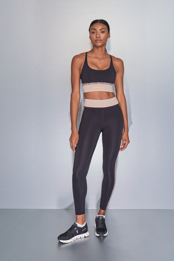 Dash and Stars Soutien desportivo 4D STRETCH preto com estampa animal  preto