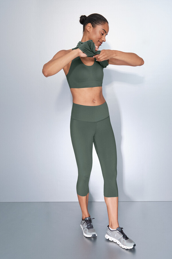 Dash and Stars Leggings compressivo capri verde verde