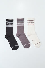 Dash and Stars Pack 3 meias em algod&atilde;o branco