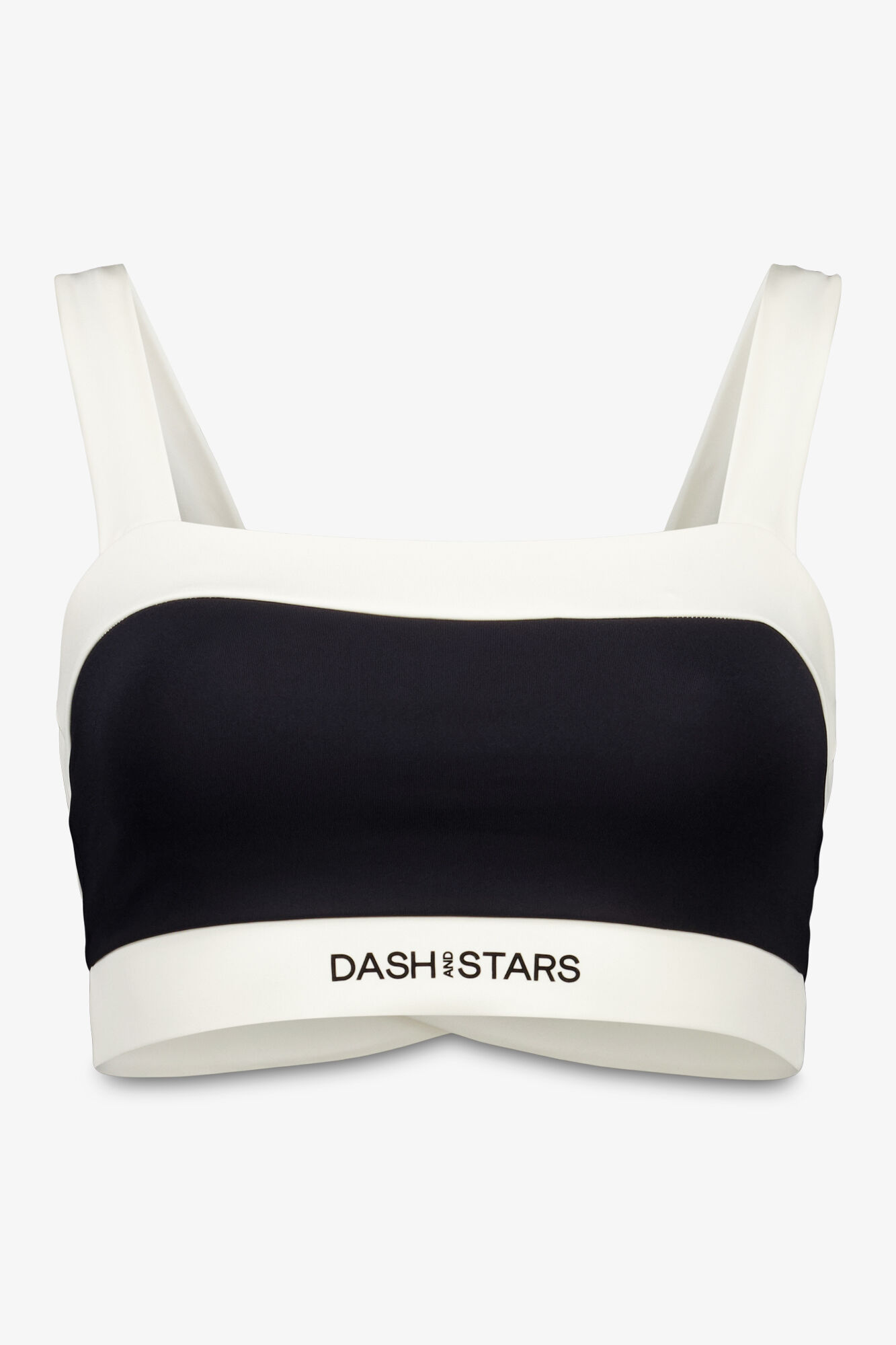 Dash and Stars Soutien desportivo bandeau 4D Stretch em preto e branco preto