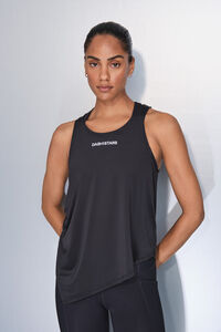Dash and Stars T-shirt preto assimétrico halter preto