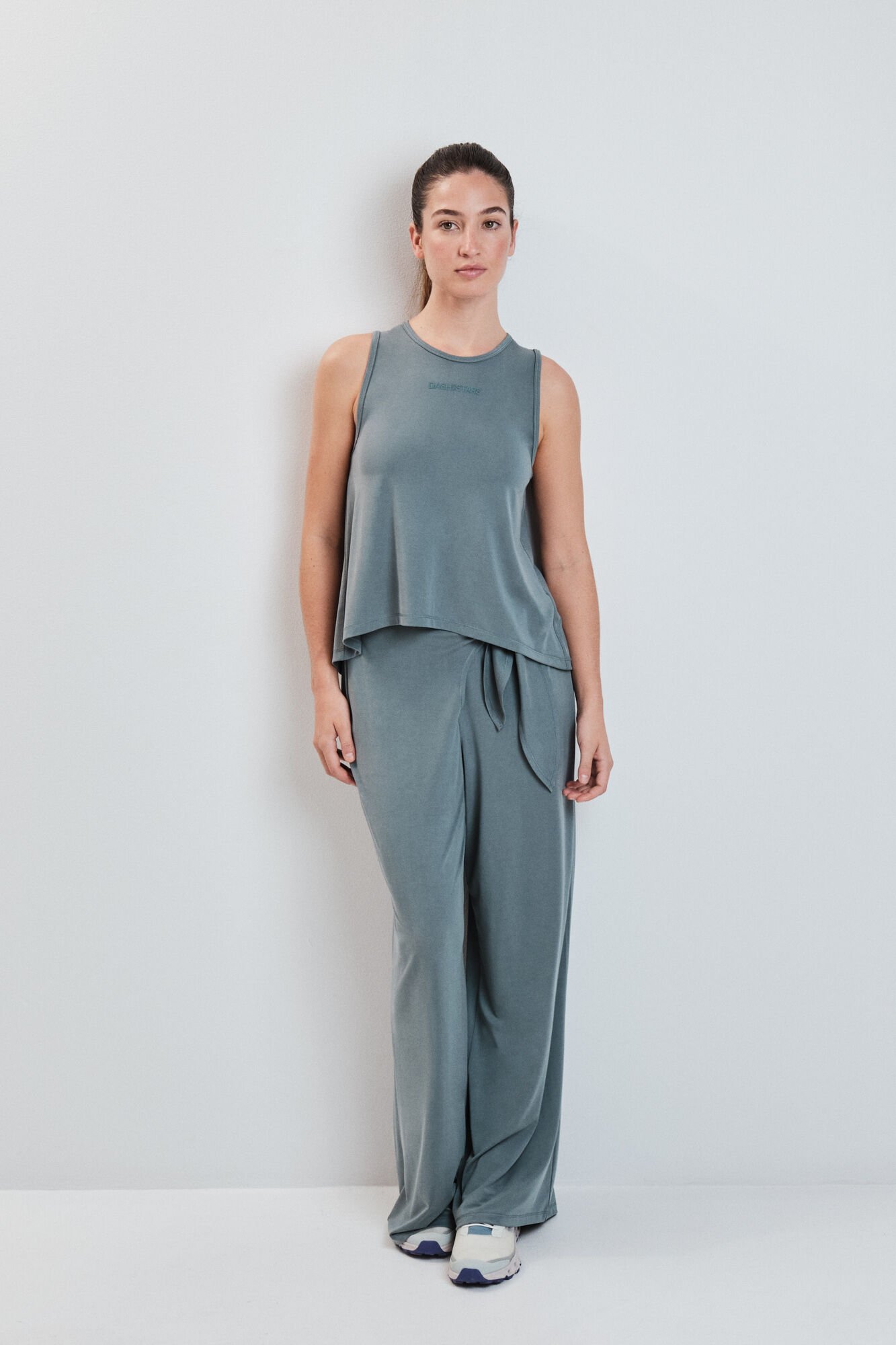 Dash and Stars T-shirt sem mangas soft touch verde verde