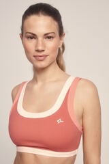Dash and Stars Sujetador deportivo coral color block