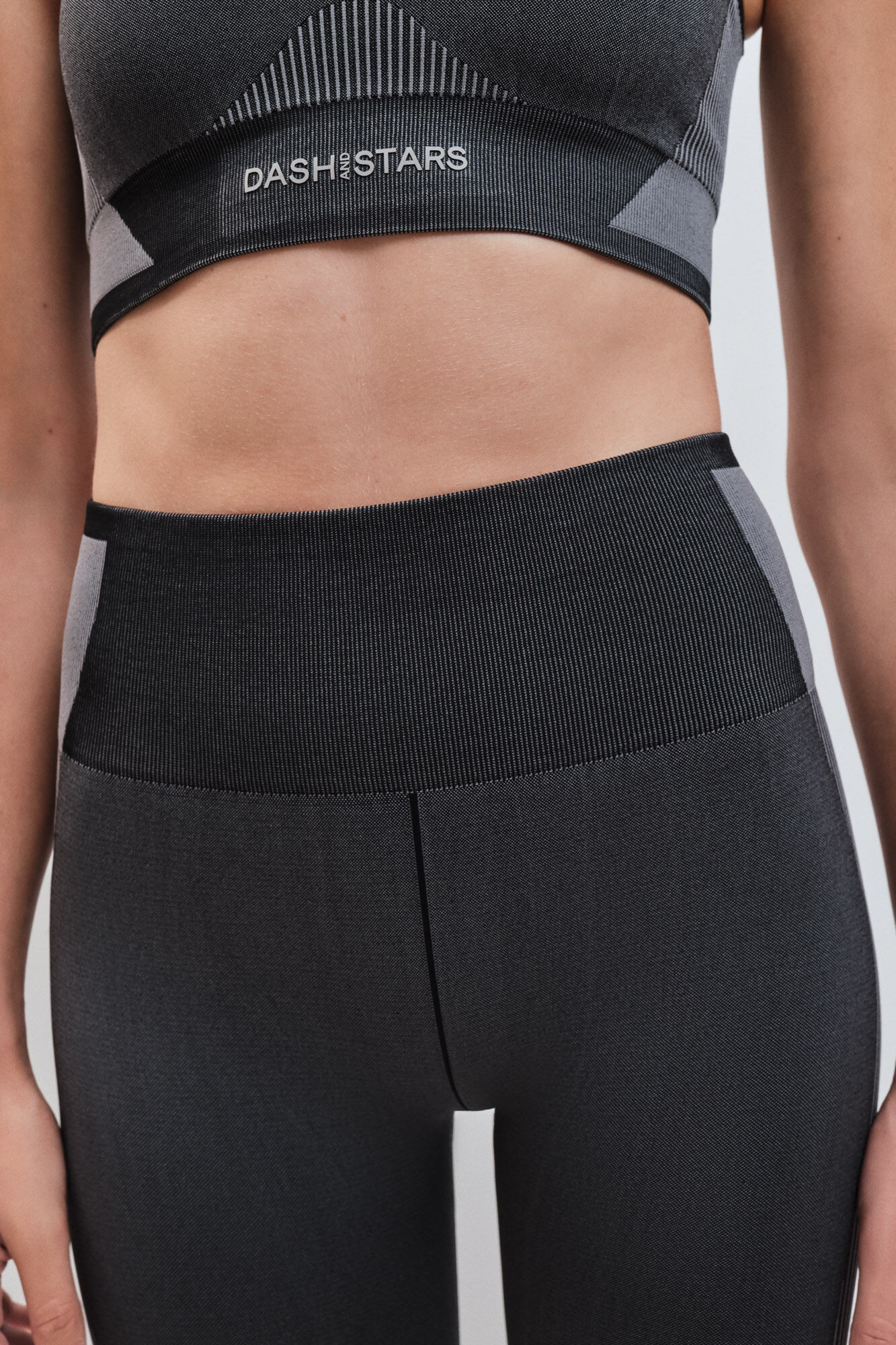 Dash and Stars Legging comprida SEAMLESS COMFORT cinza cinzento