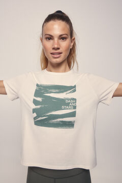 Dash and Stars Camiseta algodón pincelada verde verde
