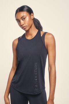 Dash and Stars Camiseta preta de microfibra halter única preto