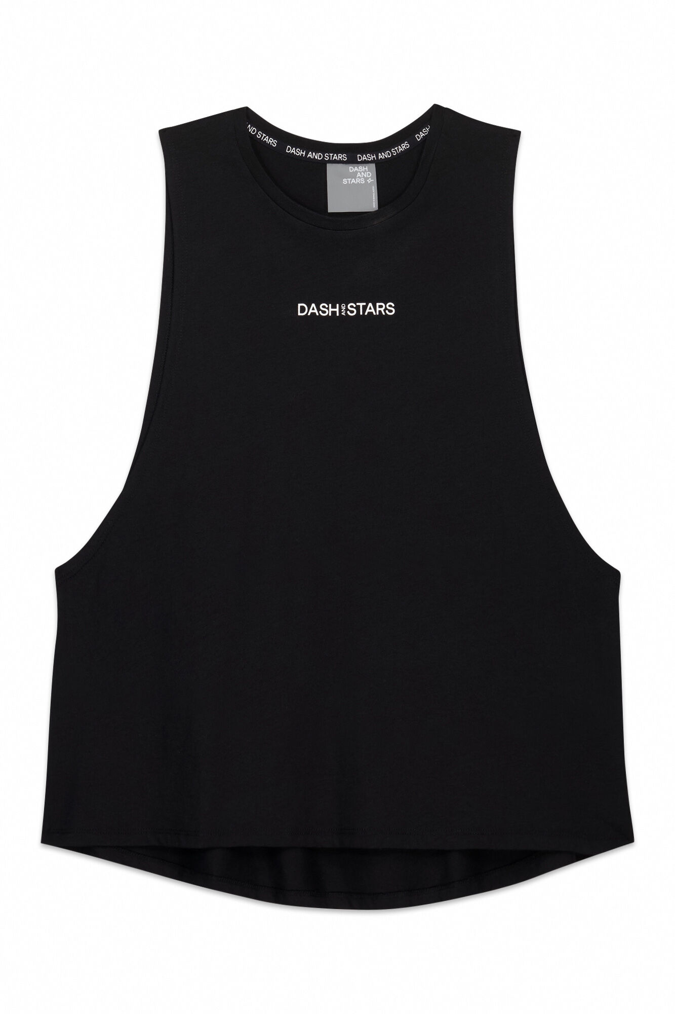 Dash and Stars Camiseta halter sin mangas algod&oacute;n negro negro