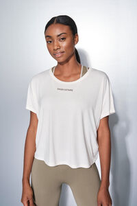 Dash and Stars T-shirt branca de manga curta e larga