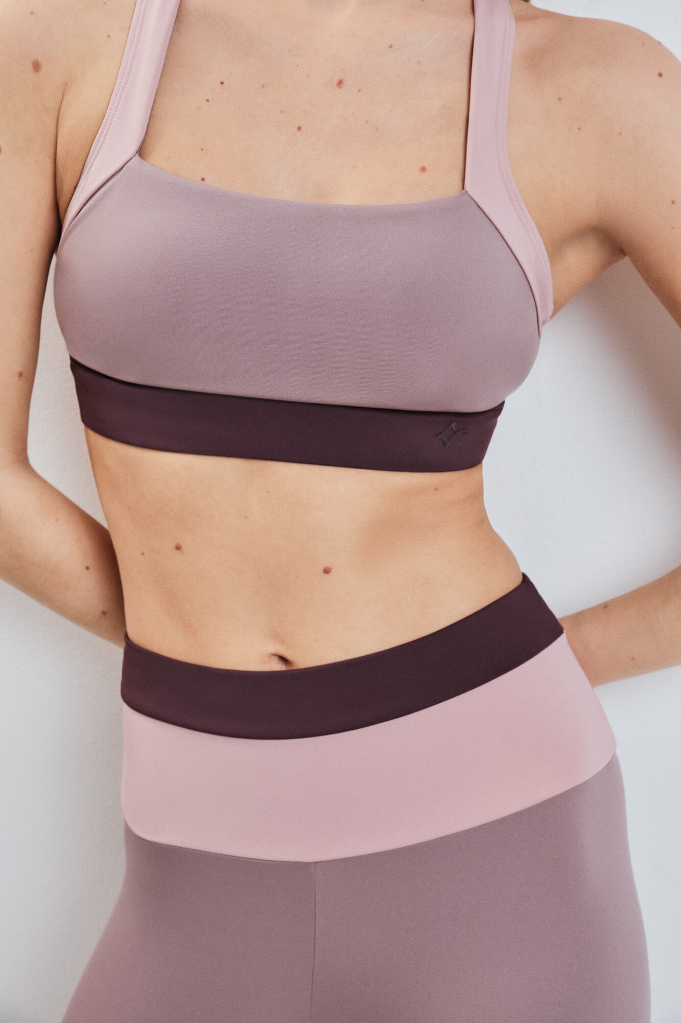 Dash and Stars Soutien desportivo 4D Stretch color block rosa rosa