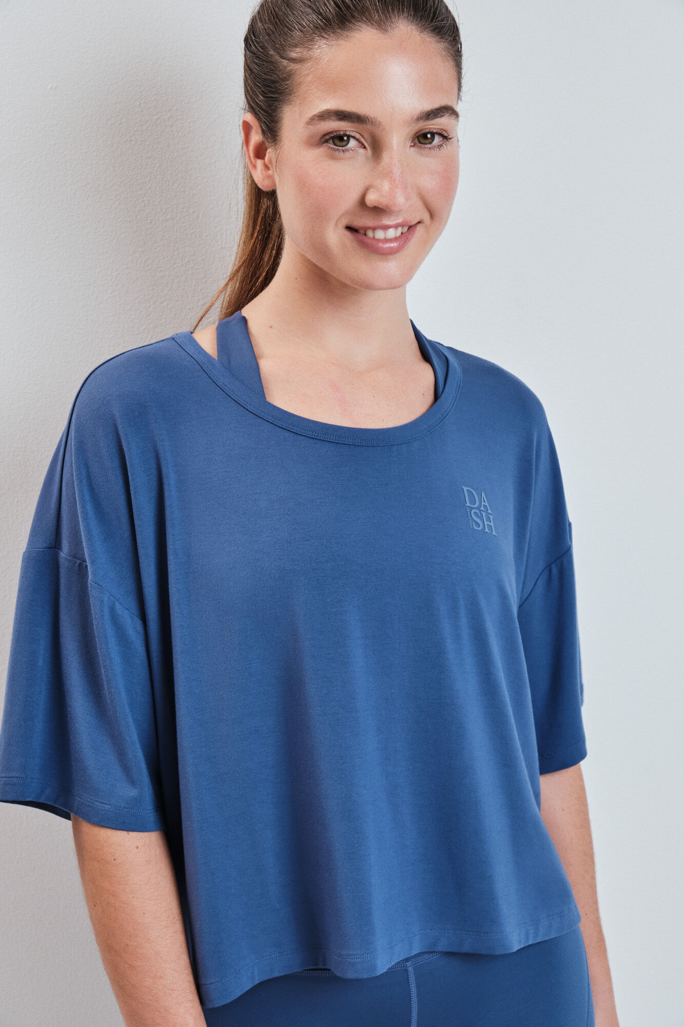 Dash and Stars T-shirt manga curta extrassuave azul azul