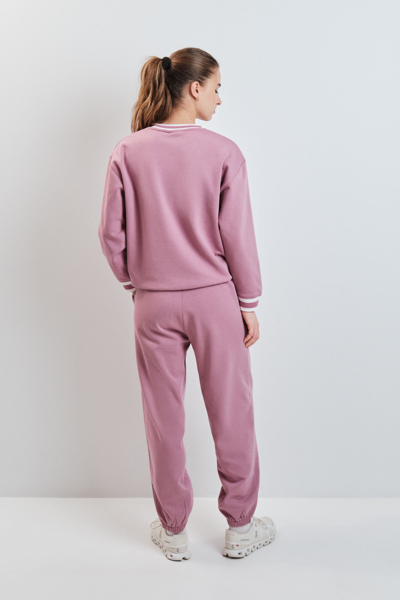 Dash and Stars Pantal&oacute;n recto felpa rosa rosa