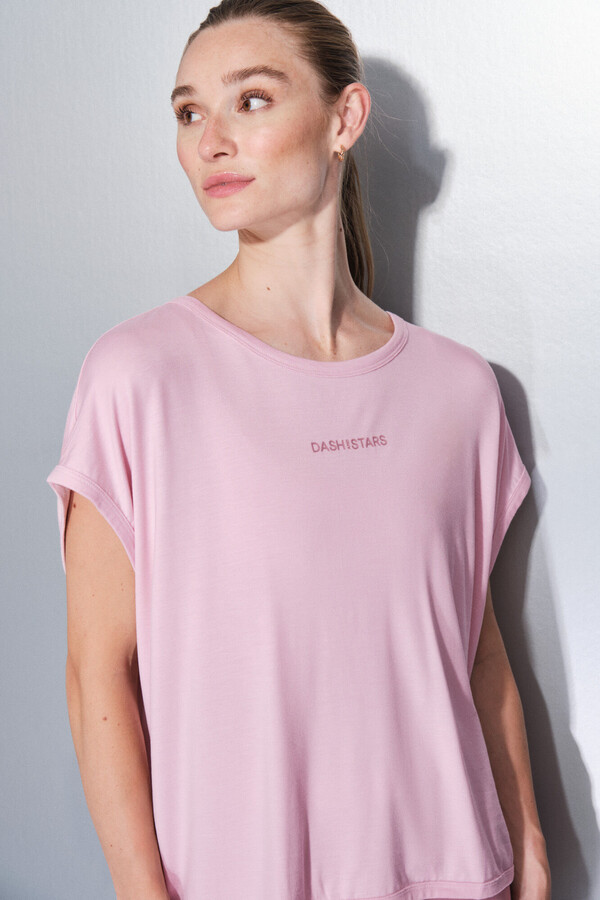 Dash and Stars Camiseta tejido extra suave rosa rosa