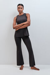 Dash and Stars Leggings flare canelados t&eacute;cnicos preto preto