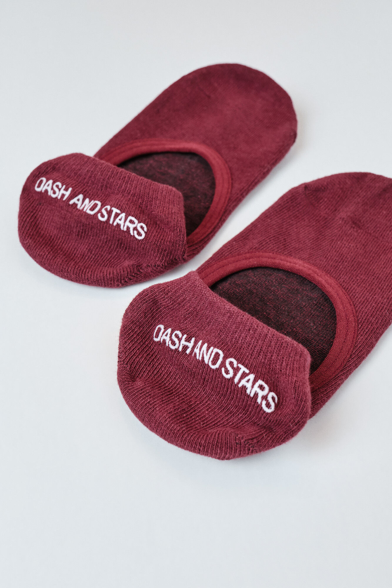 Dash and Stars Calcetines algod&oacute;n zapatilla ballet granate rojo