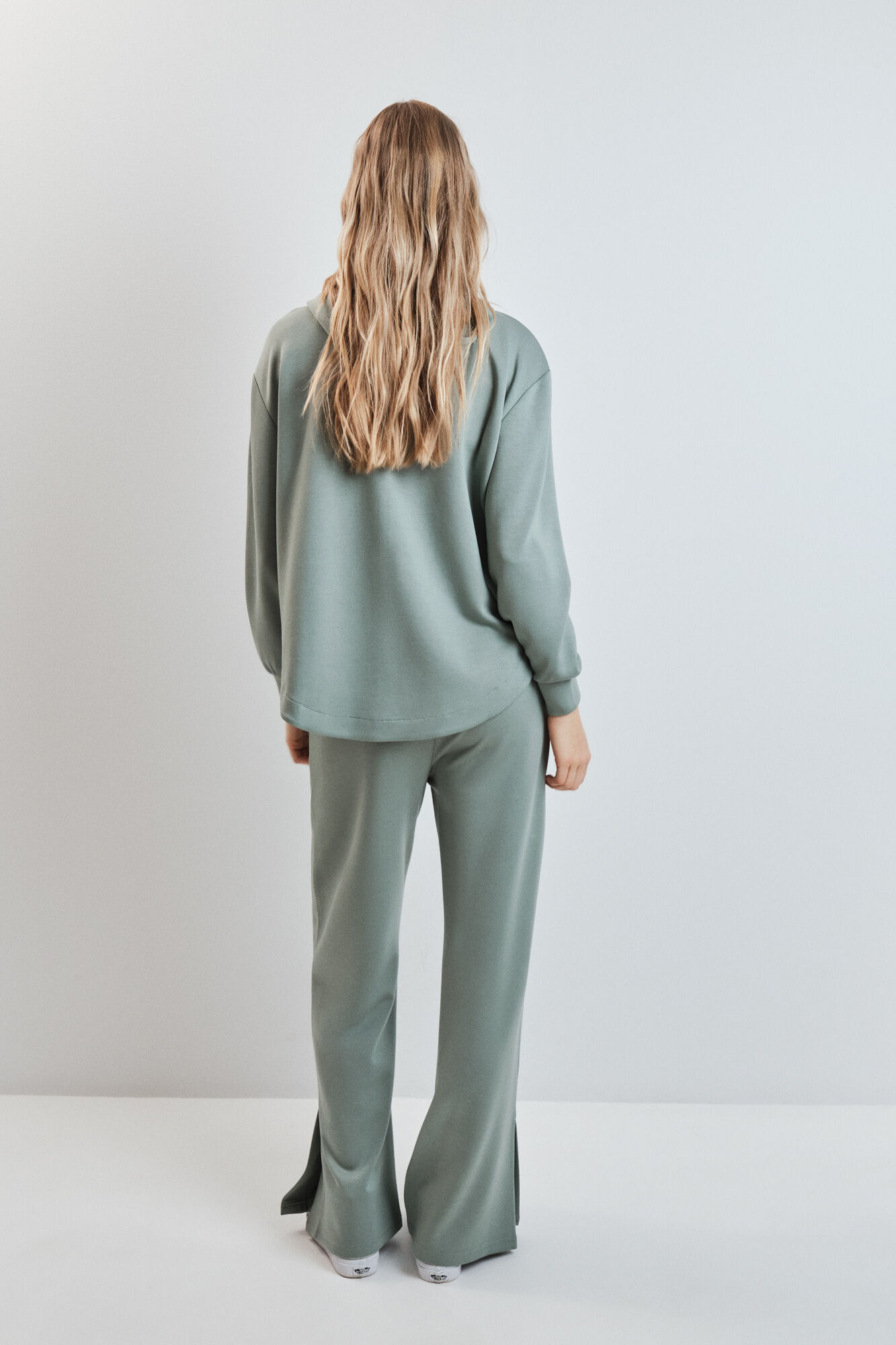 Dash and Stars Cal&ccedil;as compridas largas em viscose suave verde verde