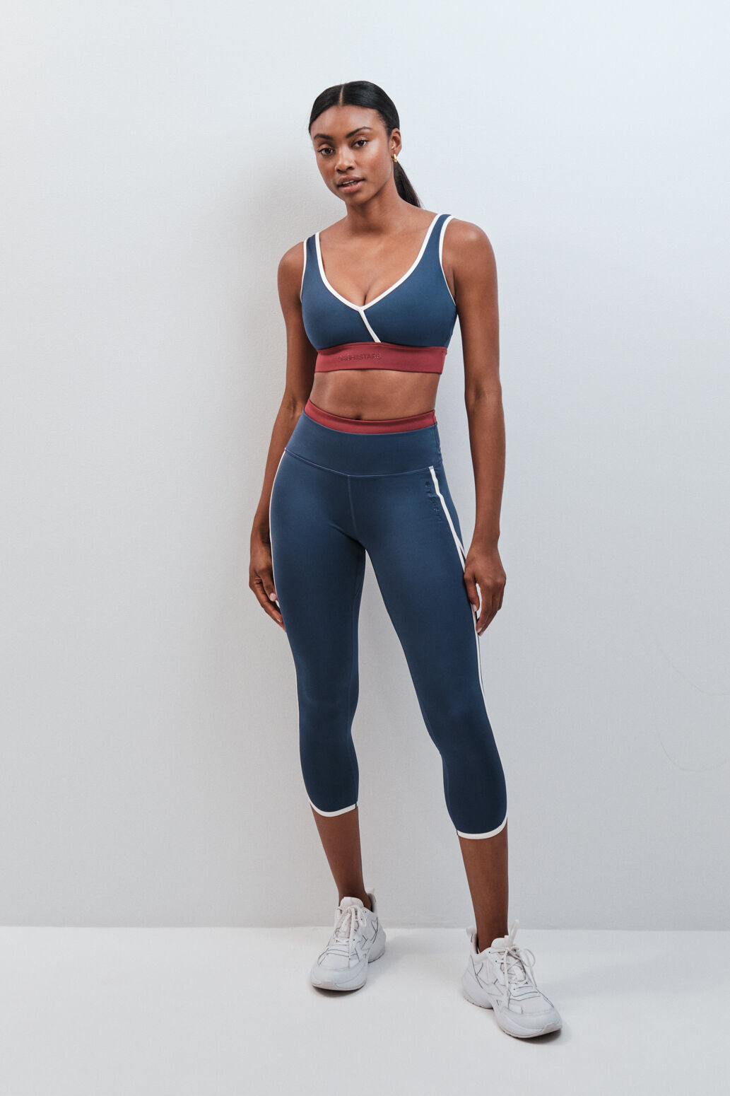 Dash and Stars Leggings crop 4D STRETCH azul oscuro azul