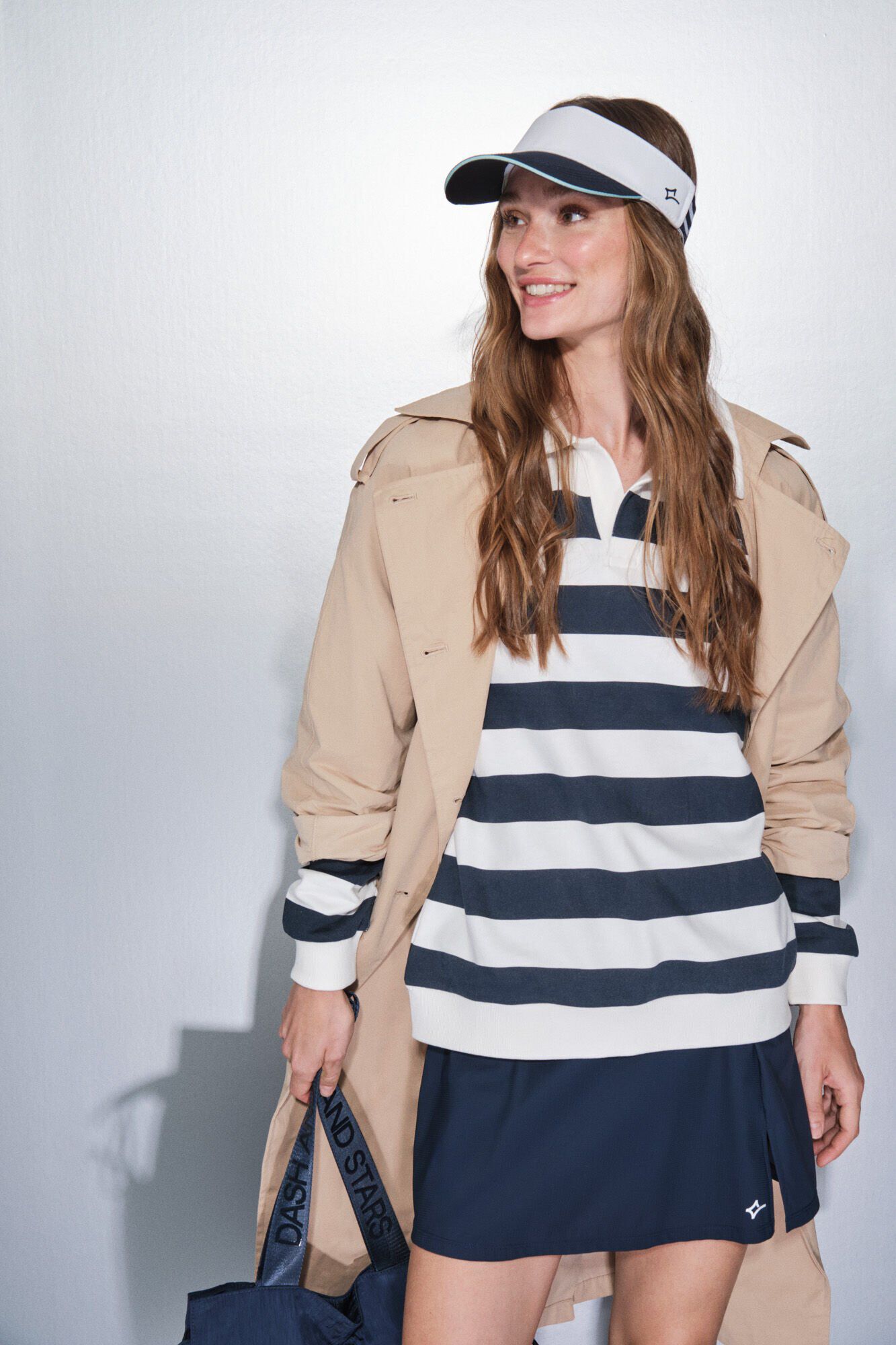 Dash and Stars Sweatshirt 100% algod&atilde;o com estampado riscas azul