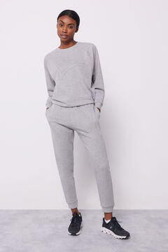 Dash and Stars Calças jogger algodão cinzentas cinzento