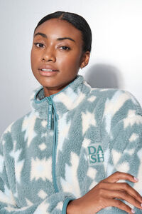 Dash and Stars Fecho-Éclair de lã com sweatshirt verde polar