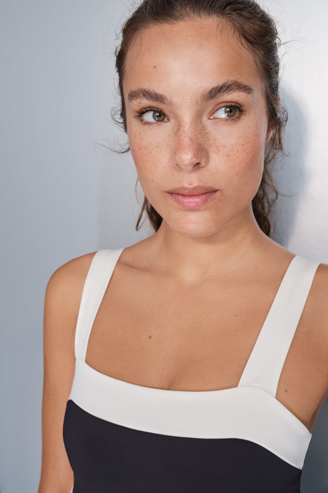 Dash and Stars Soutien desportivo bandeau 4D Stretch em preto e branco preto