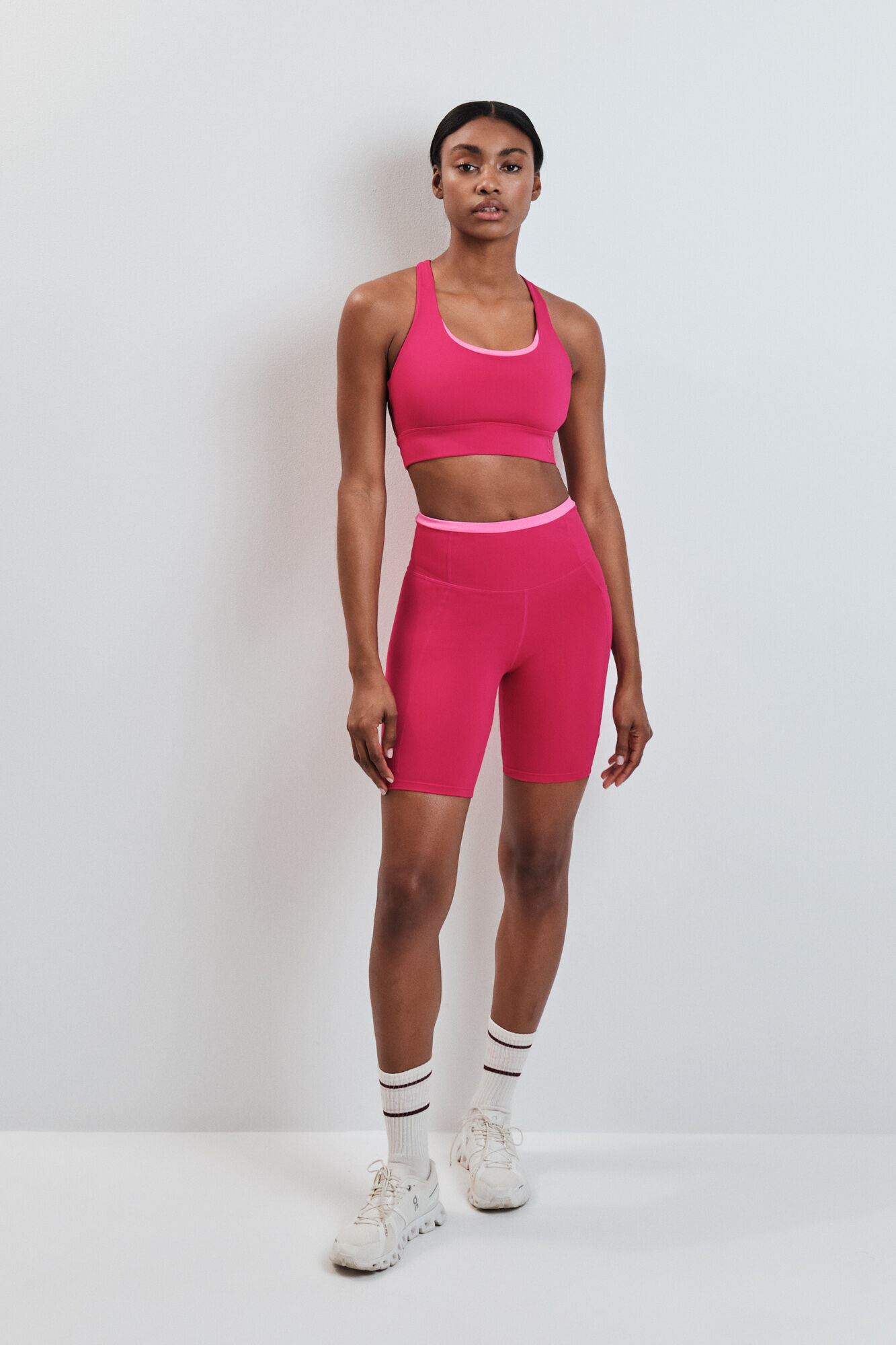 Dash and Stars Leggings ciclista rosa 4D STRETCH rosa