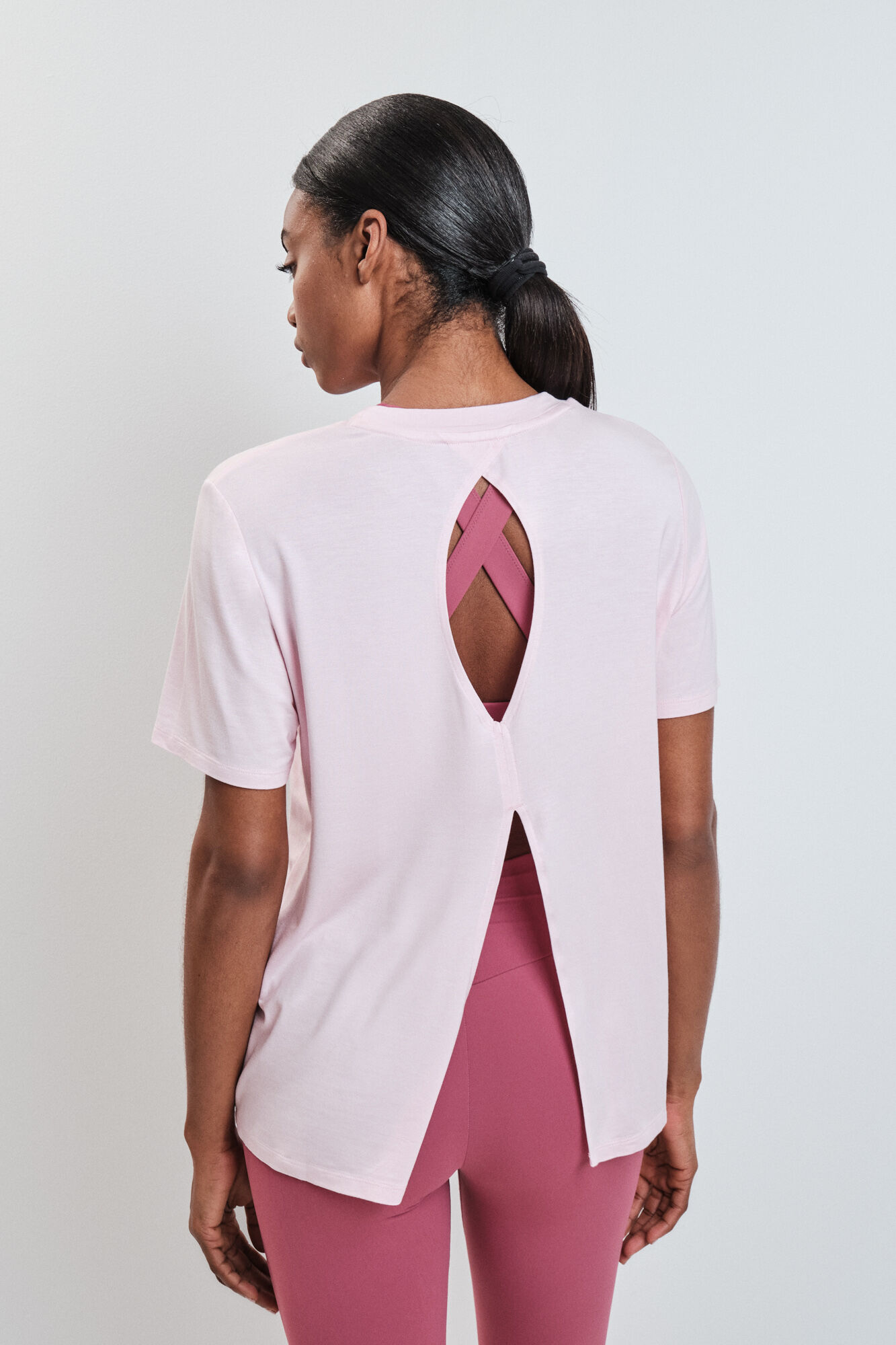 Dash and Stars T-shirt manga curta em modal rosa rosa
