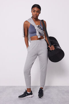Dash and Stars Calças jogger algodão cinzentas cinzento