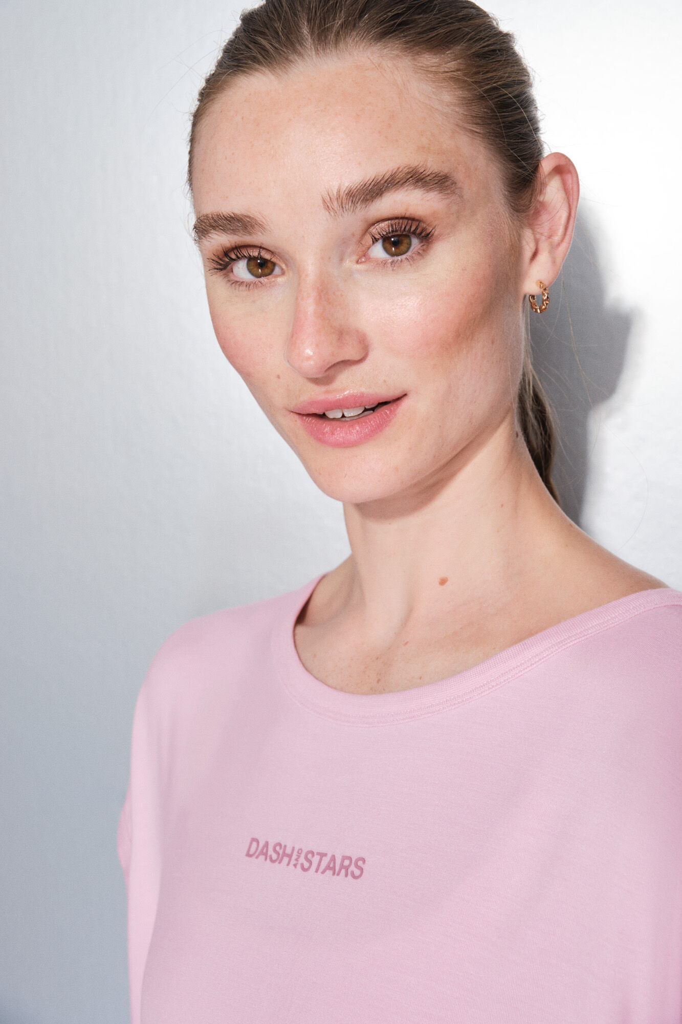 Dash and Stars Camiseta tejido extra suave rosa rosa