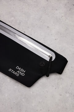 Dash and Stars Bolsa de cintura preta extra plana preto