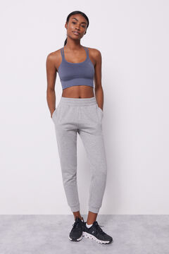 Dash and Stars Calças jogger algodão cinzentas cinzento