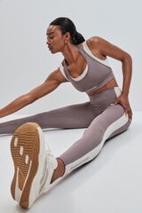 Dash and Stars Soutien desportivo 4D Stretch sobreposi&ccedil;&atilde;o contraste marrom cru