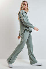 Dash and Stars Cal&ccedil;as compridas largas em viscose suave verde verde