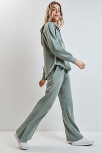 Dash and Stars Cal&ccedil;as compridas largas em viscose suave verde