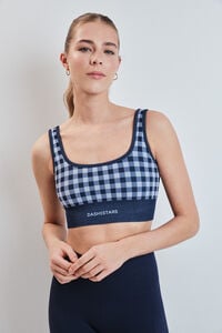 Dash and Stars Soutien desportivo SEAMLESS COMFORT estampado vichy azul