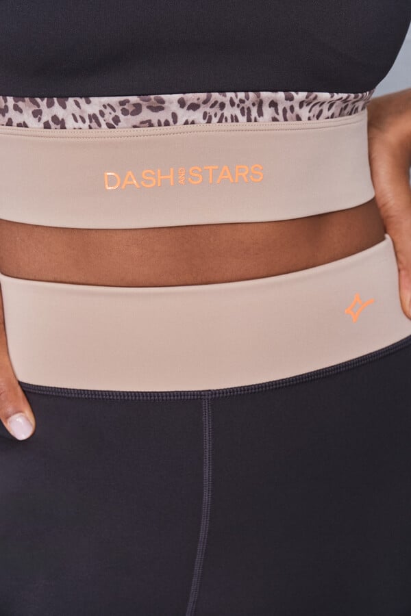Dash and Stars Soutien desportivo 4D STRETCH preto com estampa animal  preto