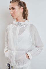 Dash and Stars Casaco corta-vento com capuz branco branco