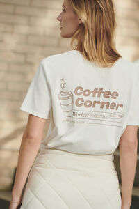 Dash and Stars Camiseta manga corta algodón blanco