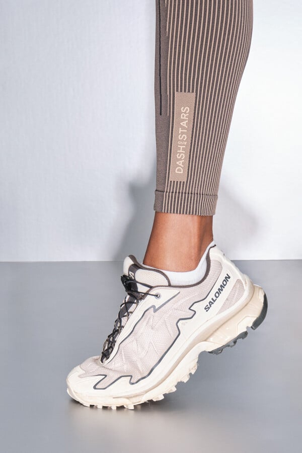 Dash and Stars Leggings longas SEM COSTURA CONFORTÁVEIS marrons marrom