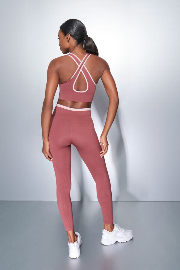 Dash and Stars Leggings longas rosa SEM COSTURAS CONFORTÁVEIS rosa