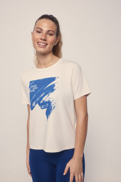 Dash and Stars Camiseta algodón pincelada azul azul