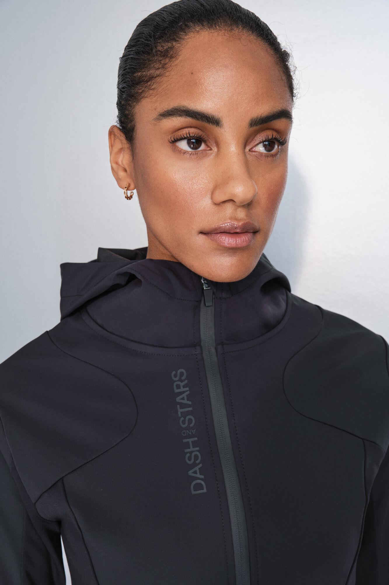 Dash and Stars Casaco preta justa preto