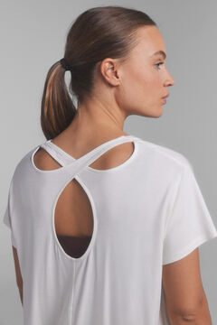 Dash and Stars T-shirt fluida com detalhe nas costas  beige