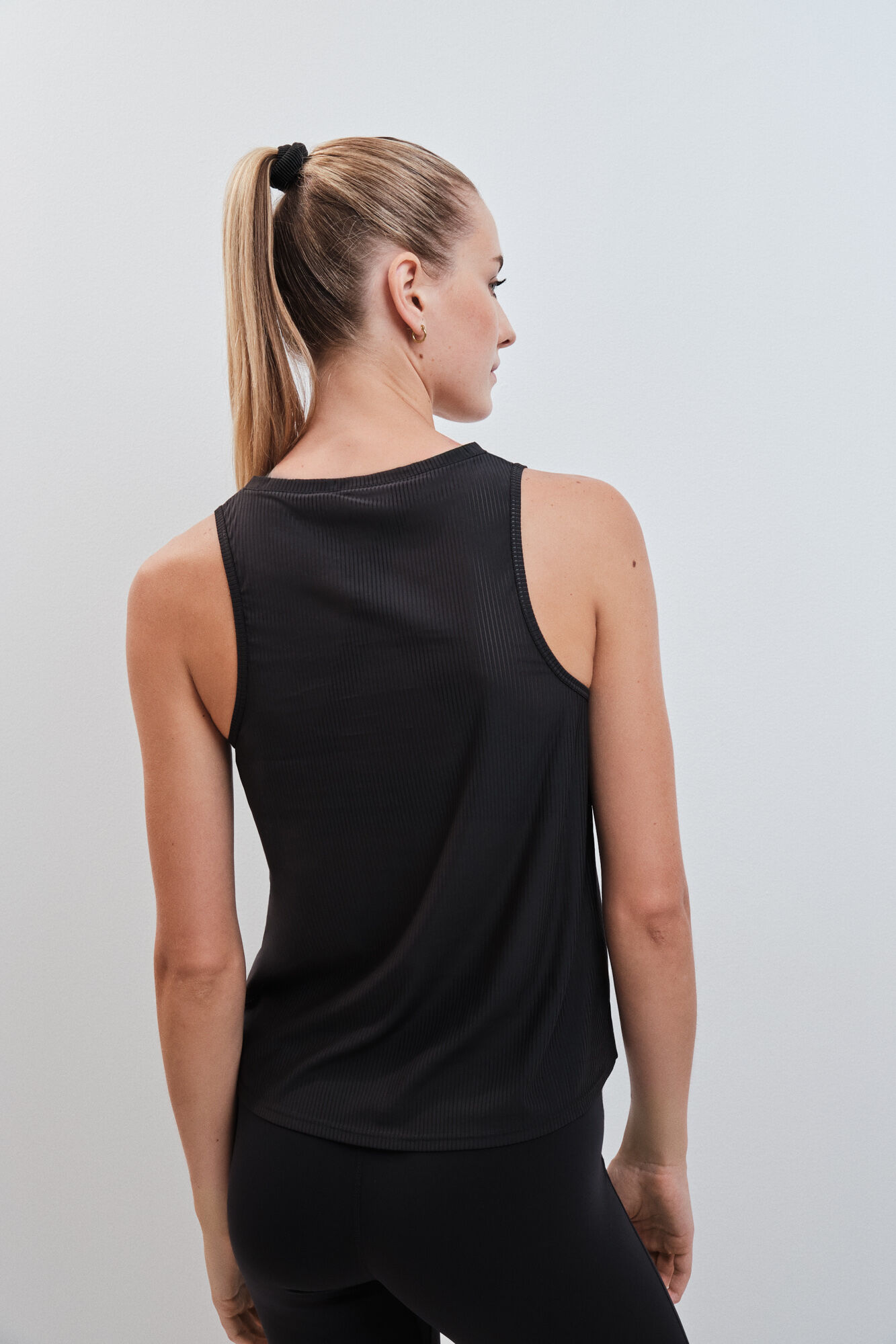 Dash and Stars T-shirt halter semitransparente preto preto