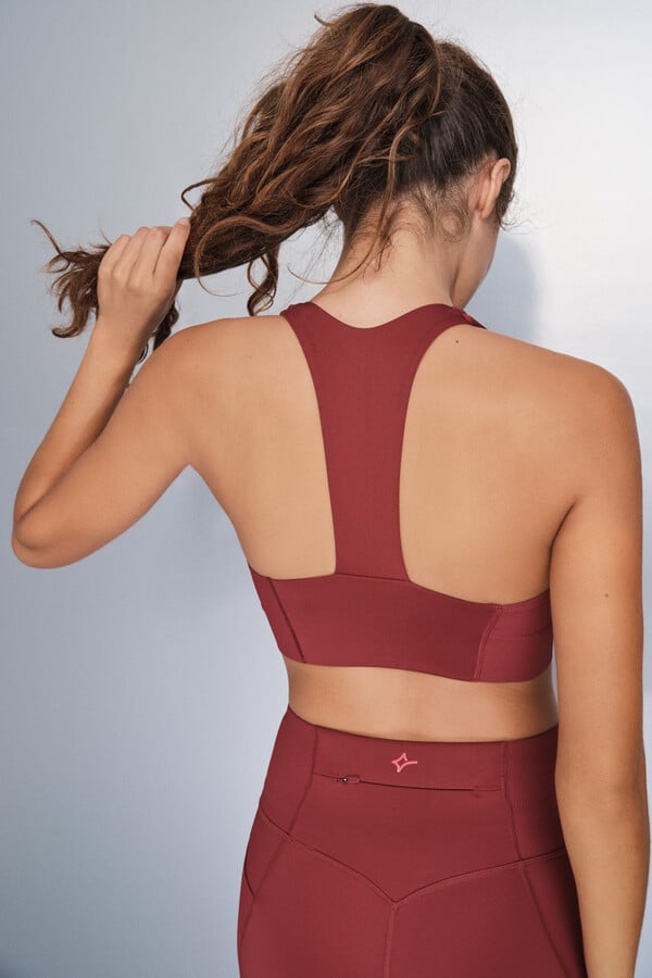 Dash and Stars Soutien desportivo 4D Stretch marrom vermelho