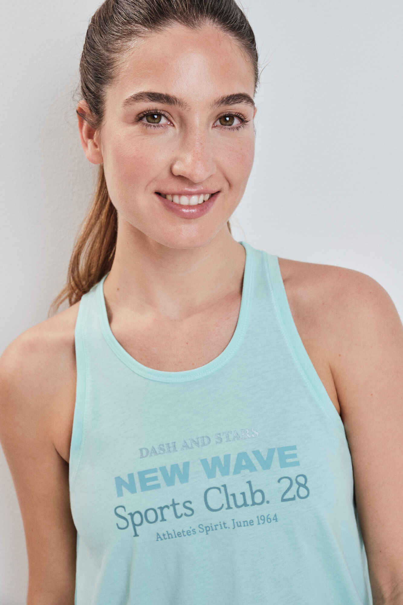 Dash and Stars Camiseta sin mangas algod&oacute;n azul azul